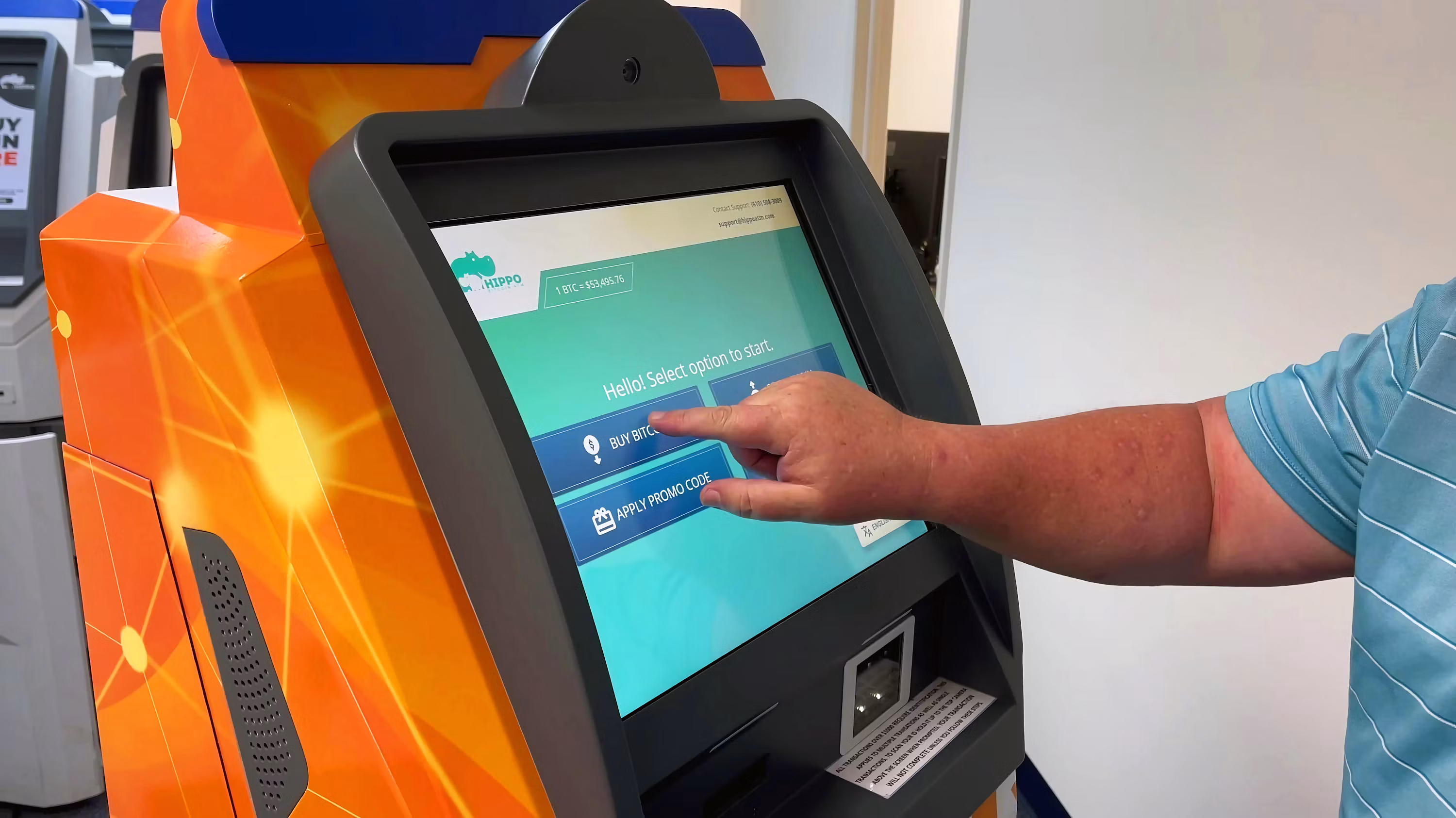 A bitcoin ATM kiosk