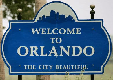 Orlando, Florida city signpost